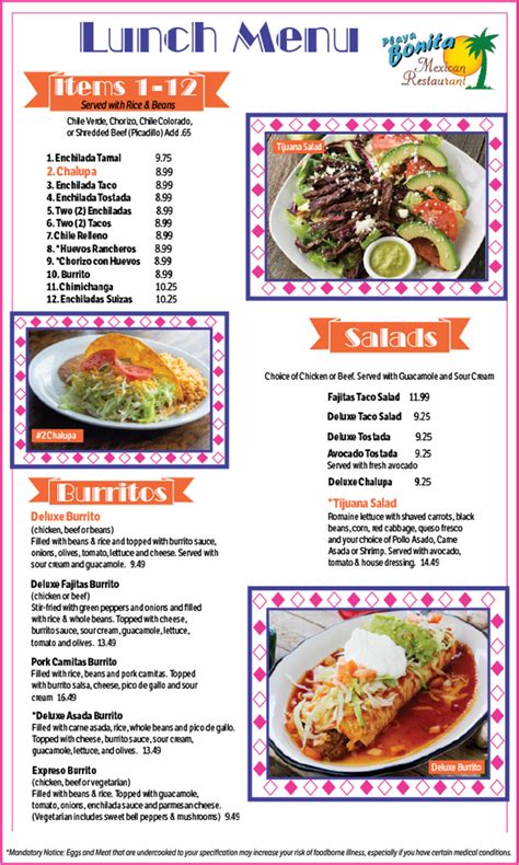 Playa bonita arlington menu  Our Menu; Locations;